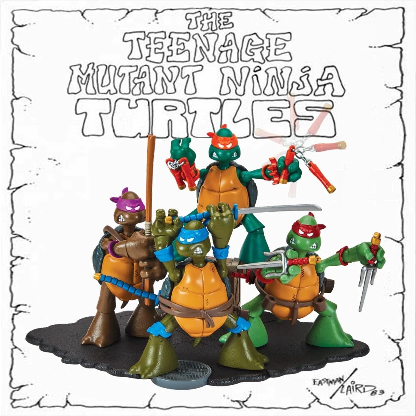 TEENAGE MUTANT NINJA TURTLES ORIGINAL SKETCH 40TH ANNIVERSARY PLAYMATES 3 TEENAGE MUTANT NINJA TURTLES ORIGINAL SKETCH 40TH ANNIVERSARY PLAYMATES